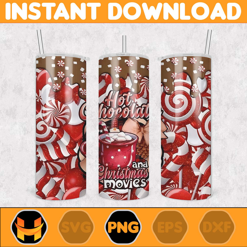 Christmas Tumbler Sublimation Designs 20oz Skinny Tumbler Wrap, Cartoon Funny Christmas Design Tumbler PNG Digital (51).jpg
