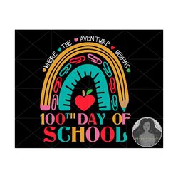 100 days of school svg, 100 days brighter, teacher appreciation, rainbow svg, kindergarten png, back to school svg, smar