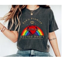 god's promise sacred heart of jesus unisex comfort color shirt, christian tee for women, catholic t-shirt, catholic art,