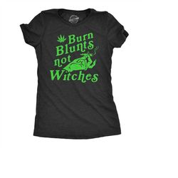Witch Shirt, Pagan TShirt, Occult Shirt, Burn Blunts Not Witches, Salem Witch Trials, Weed Tshirts, Vintage Tee, Hallowe