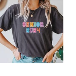 senior 2023 shirt, comfort colors, block collegiate shirt, retro, vintage, class of 2023, class of 2022, seniors 2024, c