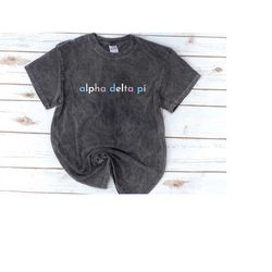 alpha delta pi sorority acid wash shirt, adpi shirt, tie dye, alpha delta pi recruitment, big little reveal