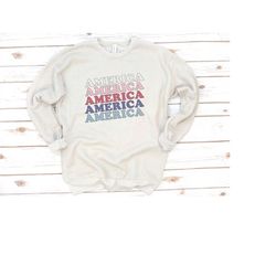 4th of july america fleece, womens independence day sweatshirt, memorial day, usa sweatshirt, 1776, vintage, red white