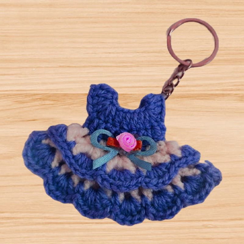 A crochet dress keychain pattern