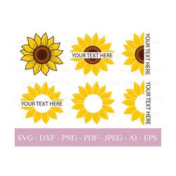 sunflower svg files for cricut, flower clipart png , sunflowers bundle, sunshine summer design clipart, sunflower digita