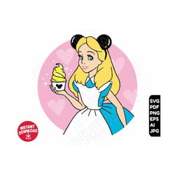 alice in wonderland svg snacks png clipart , cut file layered by color