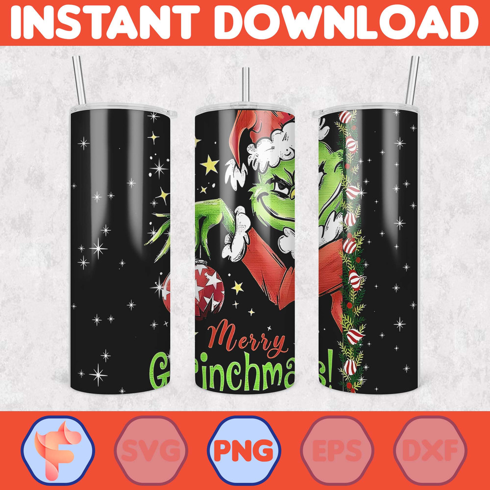 Christmas Tumbler Sublimation Designs, 20oz Skinny Tumbler Wrap, Cartoon Funny Christmas Design Tumbler PNG (20).jpg