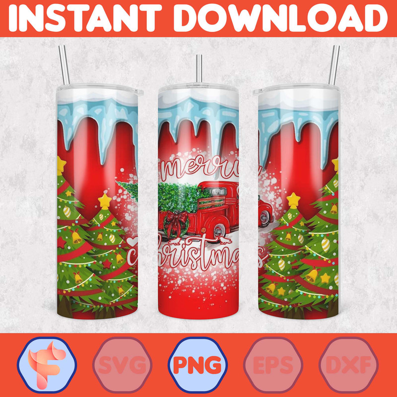 Christmas Tumbler Sublimation Designs, 20oz Skinny Tumbler Wrap, Cartoon Funny Christmas Design Tumbler PNG (25).jpg