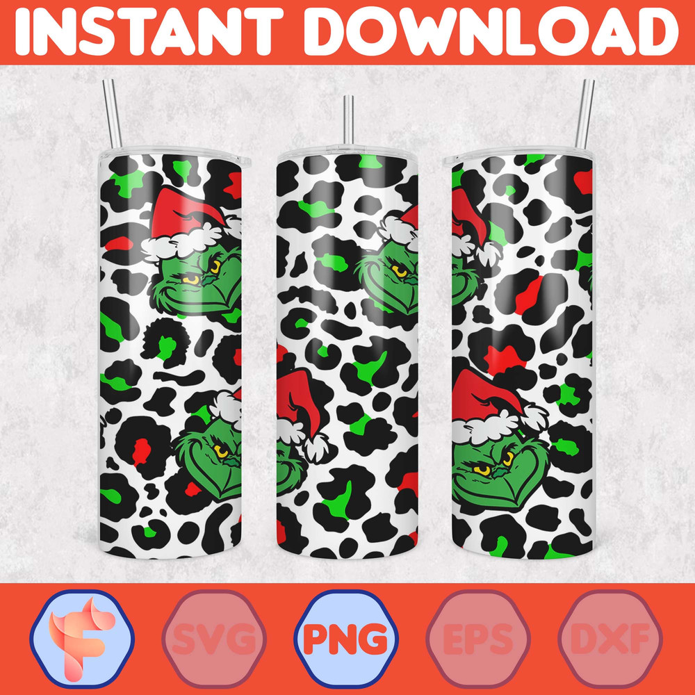 Christmas Tumbler Sublimation Designs, 20oz Skinny Tumbler Wrap, Cartoon Funny Christmas Design Tumbler PNG (31).jpg
