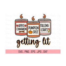 getting lit candles png, fall candles svg, pumpkin spice svg, autumn svg, fall vibes svg, retro fall svg, fall sublimati