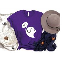 Halloween Boo Comfortable T Shirt, Halloween Vibes, Gift For Halloween, Comfort Colors, Cute Ghost Short Sleeve Tee, Hal