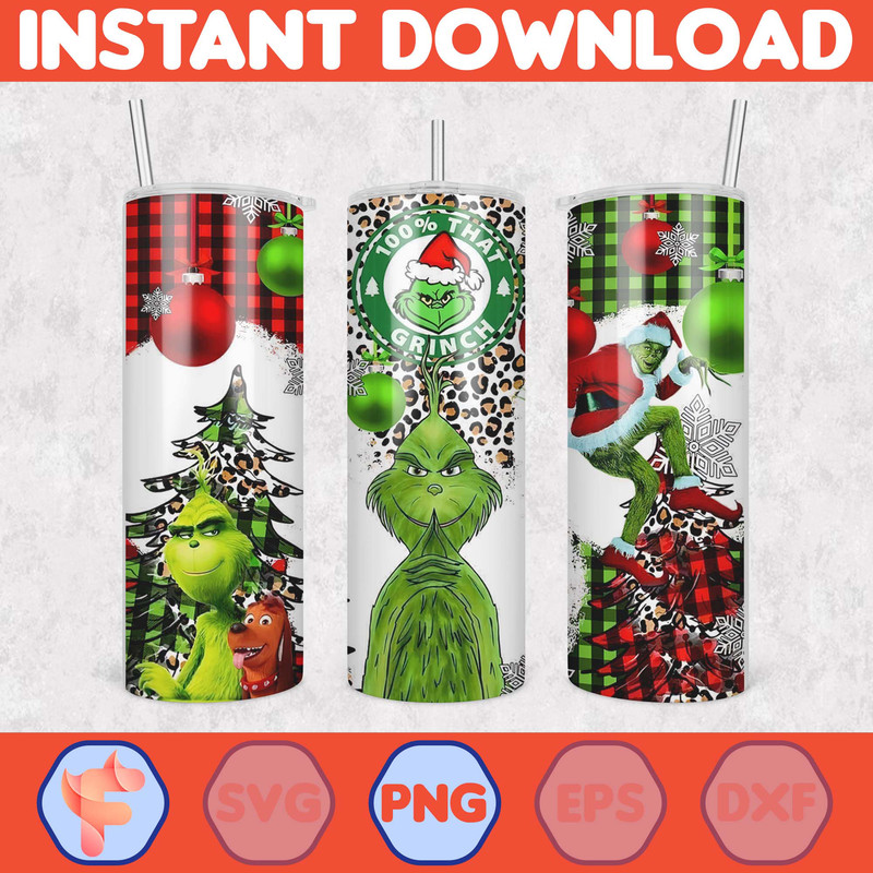 Christmas Tumbler Sublimation Designs, 20oz Skinny Tumbler Wrap, Cartoon Funny Christmas Design Tumbler PNG (34).jpg