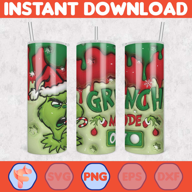 Christmas Tumbler Sublimation Designs, 20oz Skinny Tumbler Wrap, Cartoon Funny Christmas Design Tumbler PNG (35).jpg