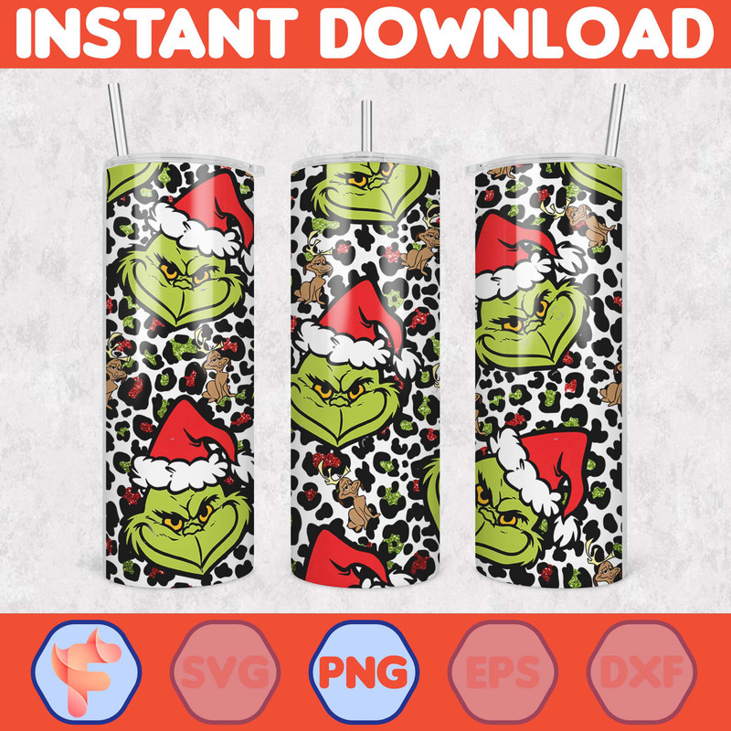 Christmas Tumbler Sublimation Designs, 20oz Skinny Tumbler Wrap, Cartoon Funny Christmas Design Tumbler PNG (36).jpg