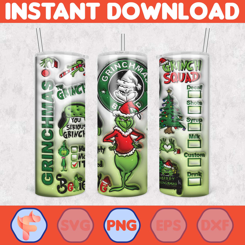 Christmas Tumbler Sublimation Designs, 20oz Skinny Tumbler Wrap, Cartoon Funny Christmas Design Tumbler PNG (37).jpg