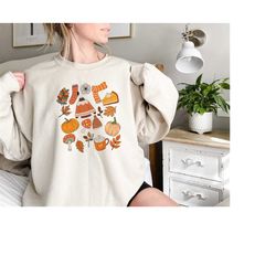 Autumn Doodle Sweatshirt, Autumn Sweatshirt, Autumn Little Things, Hello Fall  Sweatshirt, Fall Shirt for Women Hallowee