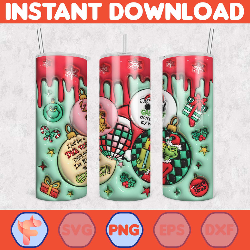 Christmas Tumbler Sublimation Designs, 20oz Skinny Tumbler Wrap, Cartoon Funny Christmas Design Tumbler PNG (42).jpg