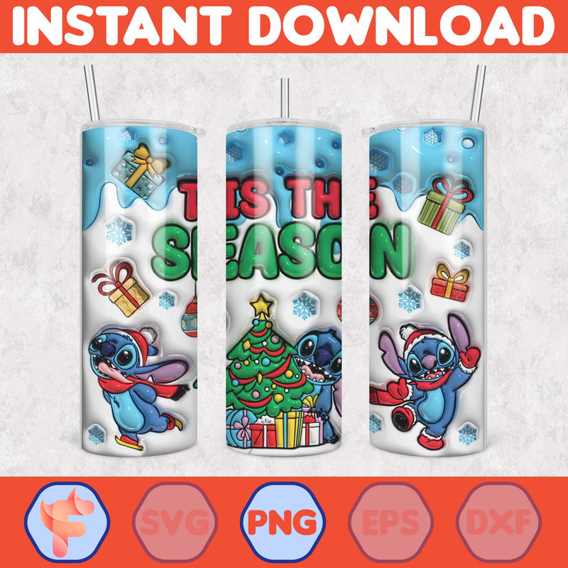 Christmas Tumbler Sublimation Designs, 20oz Skinny Tumbler Wrap, Cartoon Funny Christmas Design Tumbler PNG (44).jpg