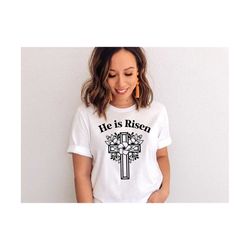 he is risen svg, easter cross svg, flower cross svg, christian svg, bible verse svg, jesus svg, easter shirt svg, religi