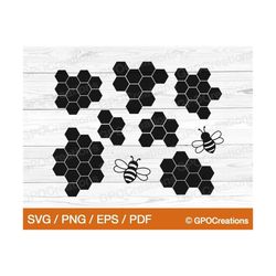 honeycomb svg, honey svg, honey bee svg, beekeeper svg, beekeeping svg, hexagon svg, bee svg, bee png, honeycomb clipart