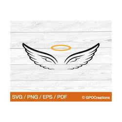 angel wings svg, wings, wings svg, angel svg, angel wings and halo svg, angel, angel wings cut file, baby angel wings sv