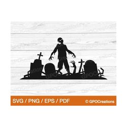 zombie svg, halloween zombie svg, halloween graveyard svg, spooky graveyard cemetery png, zombie hands, graveyard silhou