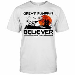 halloween snoopy great pumpkin believer since 1966 sunset t-shirt