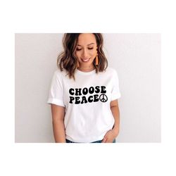 choose peace svg, peace not war svg, peace sign svg, peace support, stop war svg, retro svg, i choose peace svg, stand w