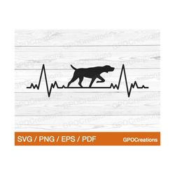 heartbeat svg, hunting dog ekg svg, hunting dog pointer ekg svg, hunting svg, duck hunting clipart, heartbeat pulse svg,