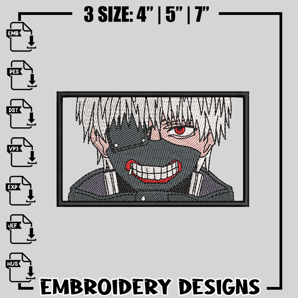 Ken kaneki embroidery design
