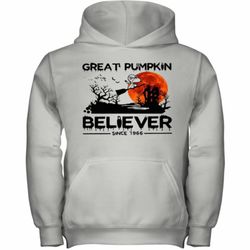 halloween snoopy great pumpkin believer since 1966 sunset youth hoodie