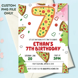 personalized file pizza party png, pizza birthday invitation digital download invitations, instant download, diy  png