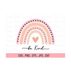 boho rainbow be kind svg, boho rainbow svg, kindness svg, choose kindness svg, mental health svg, kindness heart svg, ki