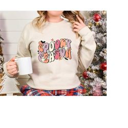 spooky season sweatshirt, vintage halloween hoodie, cute spooky sweater, spooky vibes, halloween gift, halloween party,