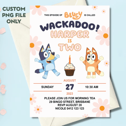 personalized file bluey birthday party invitation | bluey & bingo | editable kids party invite | printable | digital