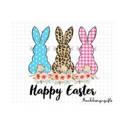 happy easter floral rabbit leopard png, easter png, easter rabbit png, rabbit png, easter bunny, happy easter, christian