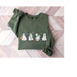 ghost nurse sweatshirt, nurse skeleton dancing sweatshirt, skeleton nurse hallowen shirt, spooky nurse shirt,ghost hoodi
