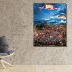 albrecht altdorfer the battle of alexander at issus (1529) canvas wall art altdorfer quality print vintage poster home
