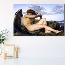 alexandre cabanel fallen angel,classical art,angel print,fallen angel reproduction print,nuked man wall art,vintage art,