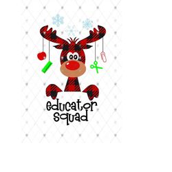 christmas svg, buffalo plaid moose svg,  educator squad moose, christmas sublimation, svg, eps, ai, pdf, png, jpeg, cut
