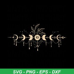 vintage mystical moon phase svg celestial moon svg file
