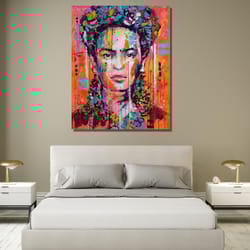 colorful frida kahlo poster print artfrida khalo wall artnursery office wall art decorsmexican artist portraitcolorful f