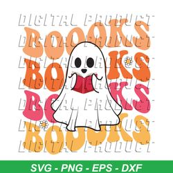 Ghost Books Halloween For Books Lover SVG File For Cricut