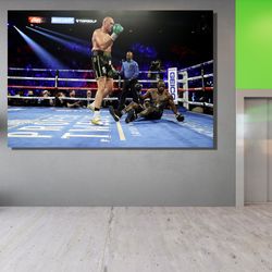 deontay wilder and tyson furygym printedboxing gym decorknocks down wall decorman cave canvasmotivation canvaslos angele