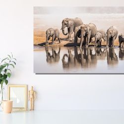 elephants original decor for home,big african elephants art,elephant family art,elephants fine art print,kids animal pri