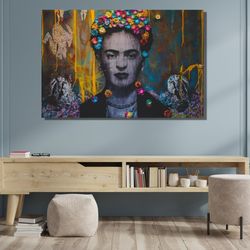 frida kahlo flowers butterflies posters decorfrida kahlo canvas wall artsfrida kahlo vintage retro artfrida kahlo printe