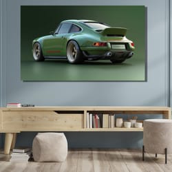 green porsche 911 carrera canvas wall artliving room decorgift for car fancanvas giftsgarage wall artgift for himman cav