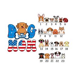 personalized american dog mom png, 4th of july png, patriotic dog png, dog lover png, dog mom patriotic independence day