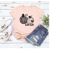 fall shirts - hello fall shirt - thanksgiving tee - leopard pumpkin tee - cute fall shirts - fall graphic tees - women's