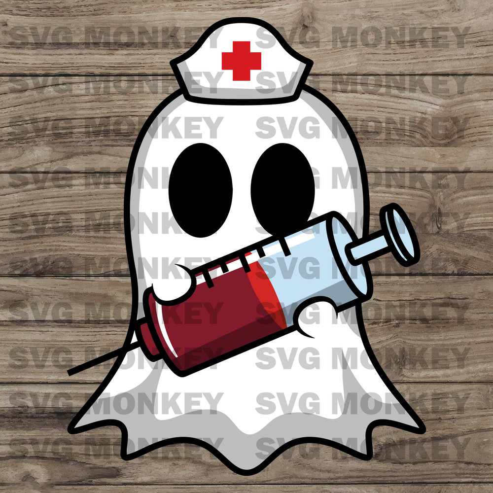 Nurse Ghost SVG Nursing School Halloween Clip Art Cut File Silhouette dxf eps png jpg.jpg